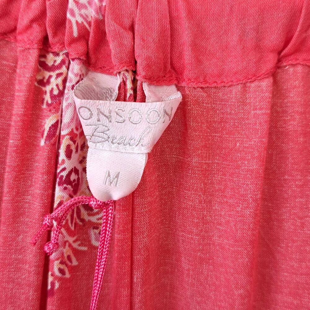 NEW Monsoon Beach Boho Floral Print Maxi Dress Red Pink Coral Flowy Sleeveless - Picture 6 of 12